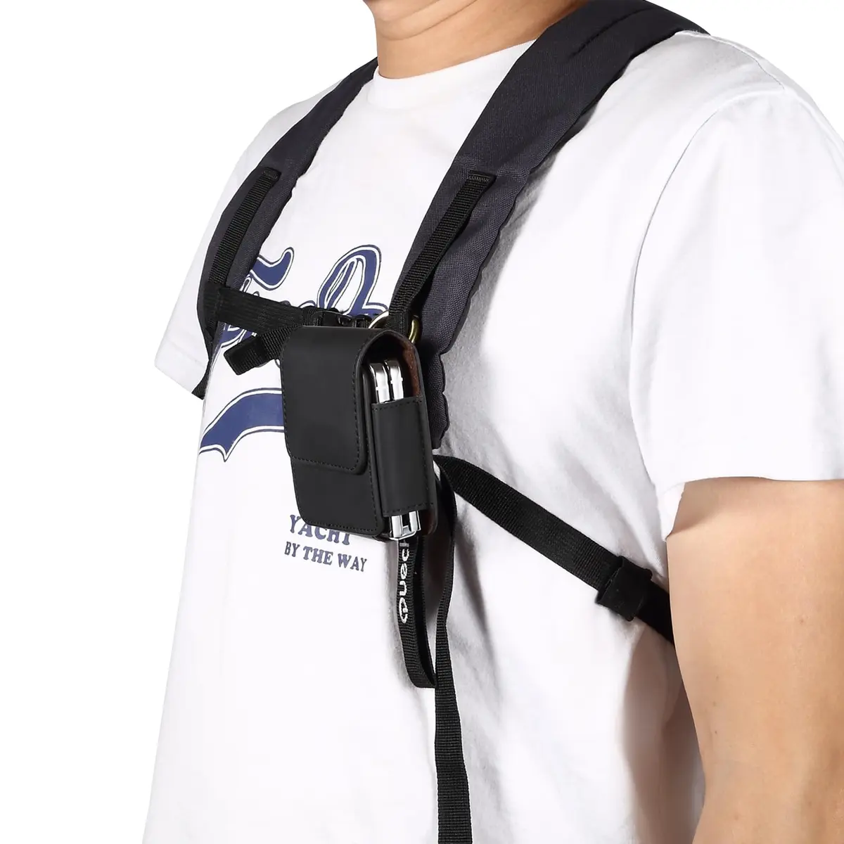 ZZ HZYISIDA Black Cell Phone Holster Pouch with Belt Clip for Motorola Razr+ 2025 & Samsung Galaxy Z Flip 7 (Nylon) - view 5