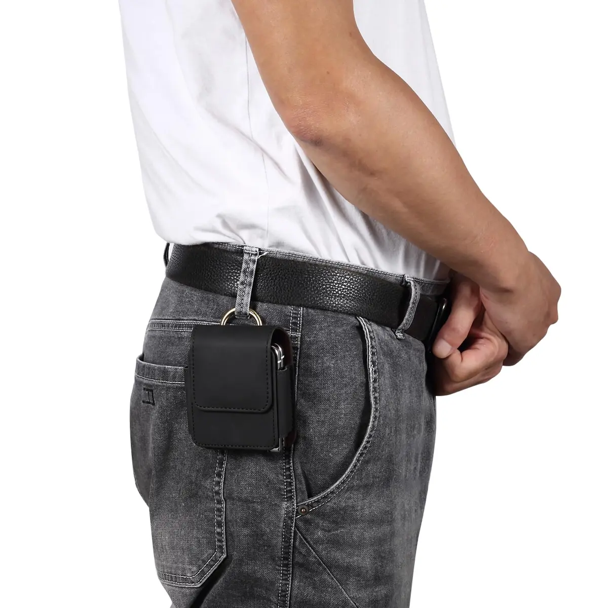 ZZ HZYISIDA Black Cell Phone Holster Pouch with Belt Clip for Motorola Razr+ 2025 & Samsung Galaxy Z Flip 7 (Nylon) - view 6