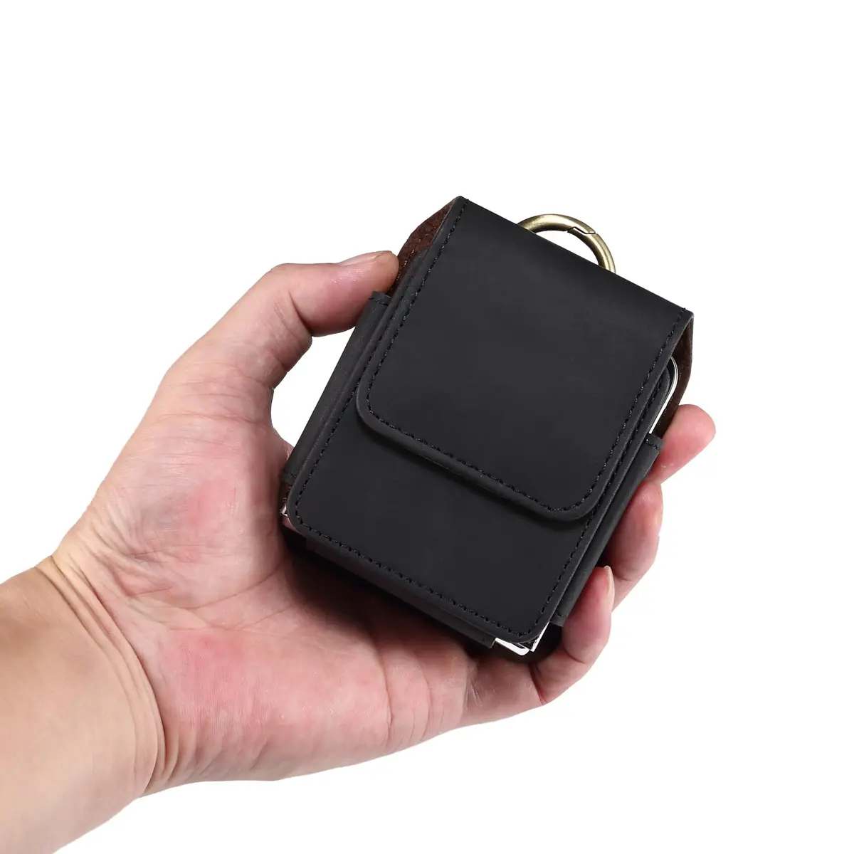 ZZ HZYISIDA Black Cell Phone Holster Pouch with Belt Clip for Motorola Razr+ 2025 & Samsung Galaxy Z Flip 7 (Nylon) - view 7