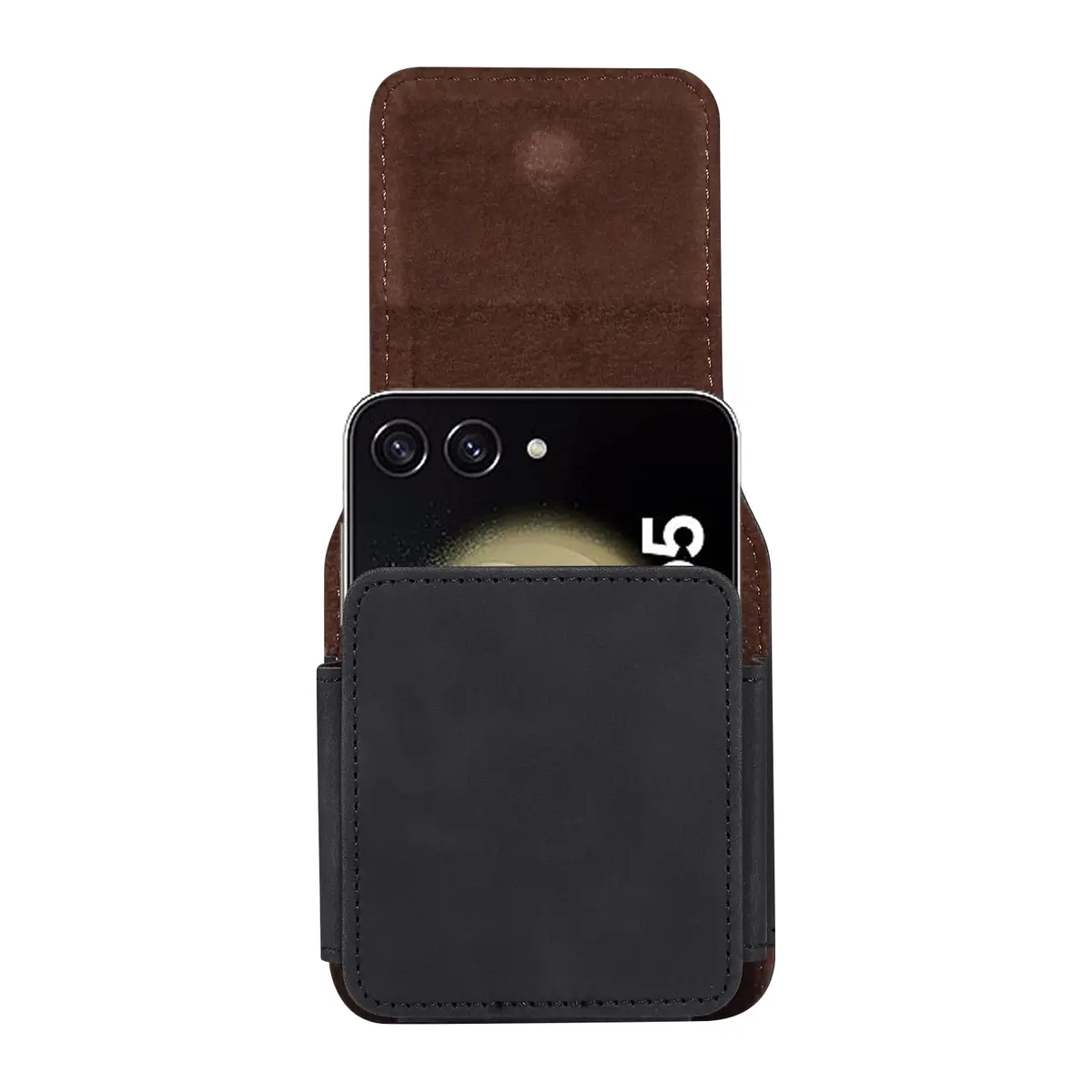ZZ HZYISIDA Black Cell Phone Holster Pouch with Belt Clip for Motorola Razr+ 2025 & Samsung Galaxy Z Flip 7 (Nylon) - view 3