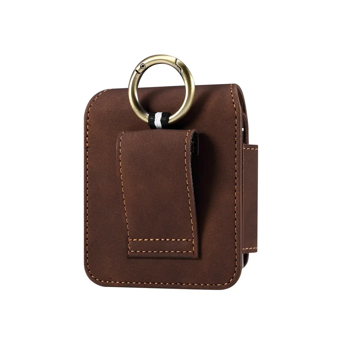 ZZ HZYISIDA Faux Leather Phone Holster Pouch Belt Loop Clip Case for Motorola Razr+ 2025, Galaxy Z Flip 7 (Coffee) | Fits Multiple Foldable Phones - view 2