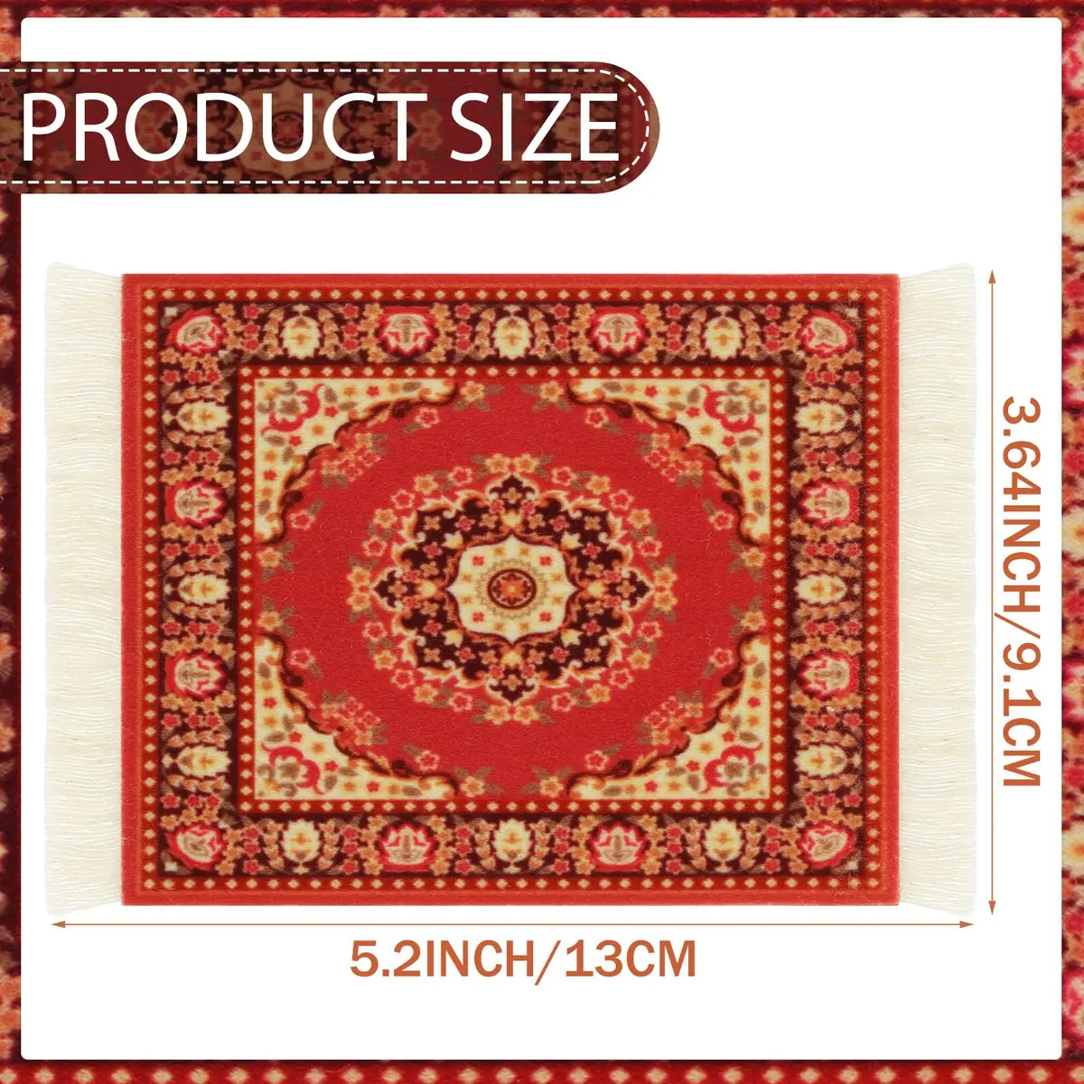 Preboun Rug Style Coasters Set of 10 | Vibrant Oriental Rug Design for Home & Office - view 2