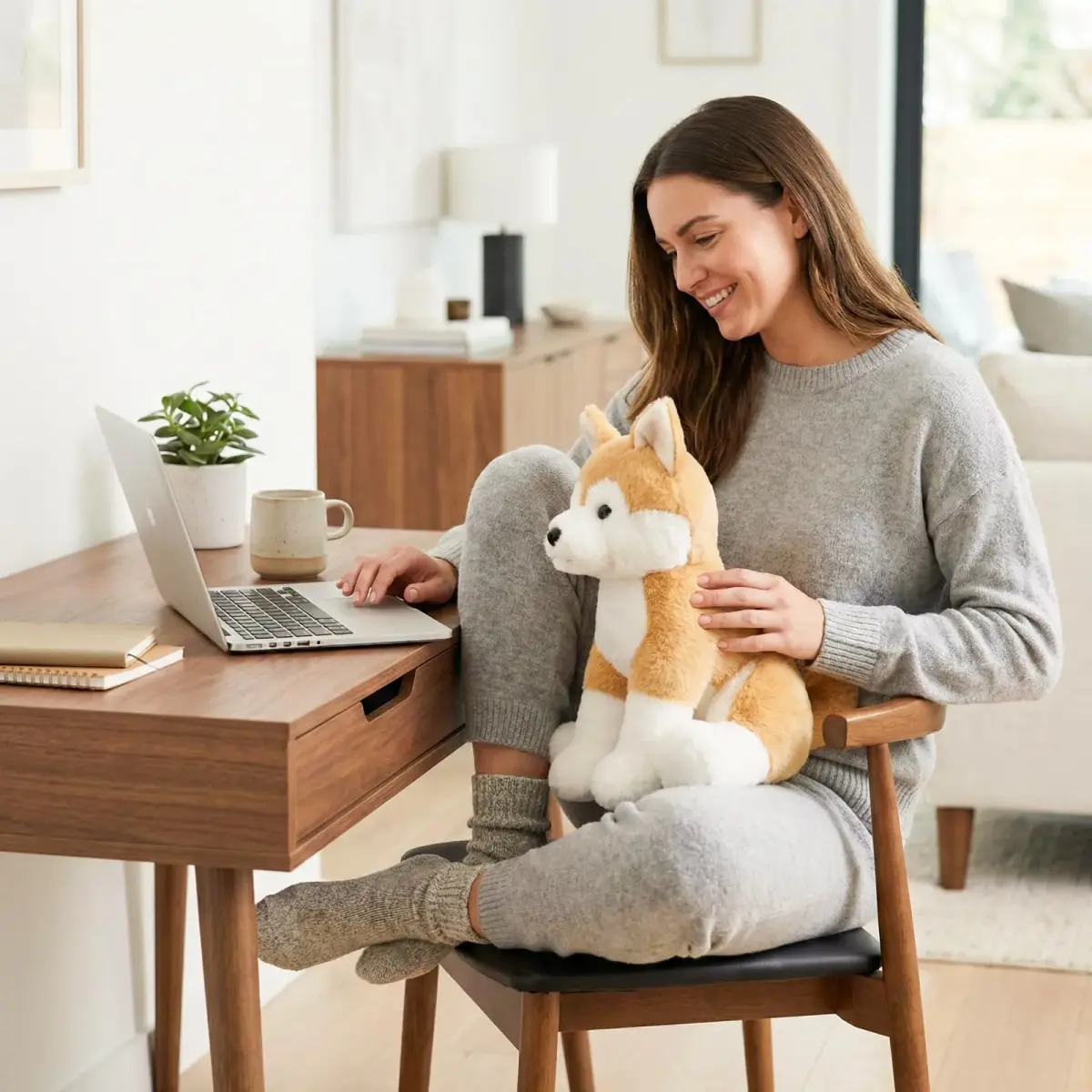 WEIGEDU Japanese Akita Shiba Stuffed Animal Plush Toy 33cm (13 inches) | ASTM-Tested Non-Toxic Toy - view 4