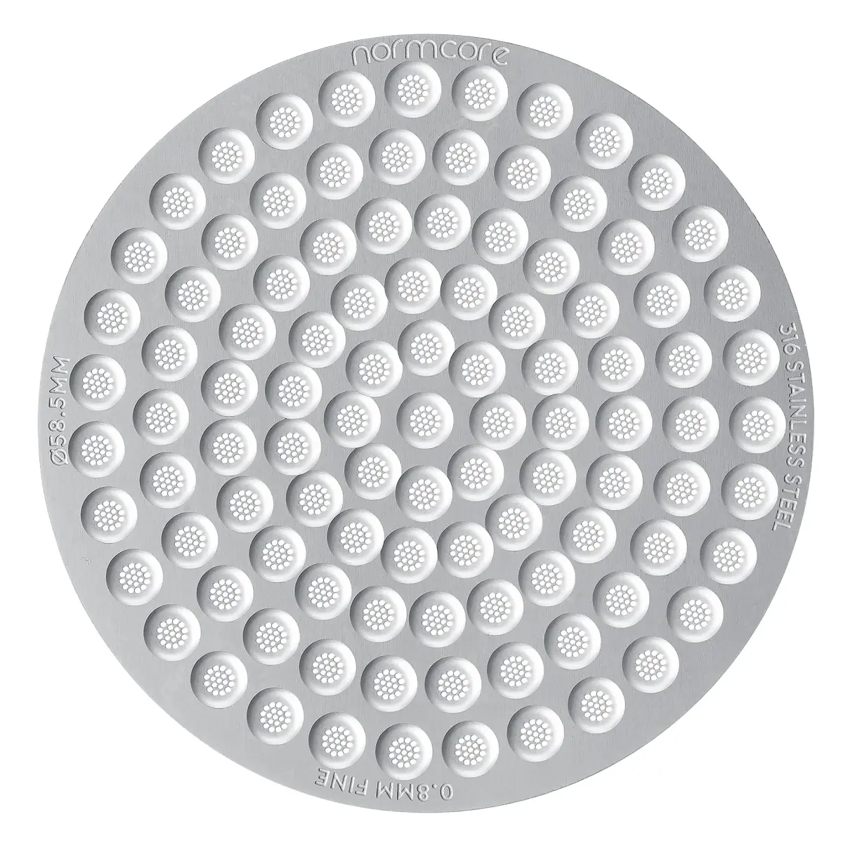 Normcore Silver 58.5mm x 0.8mm Ultra-Slim Puck Screen for 58mm Portafilter - main product image