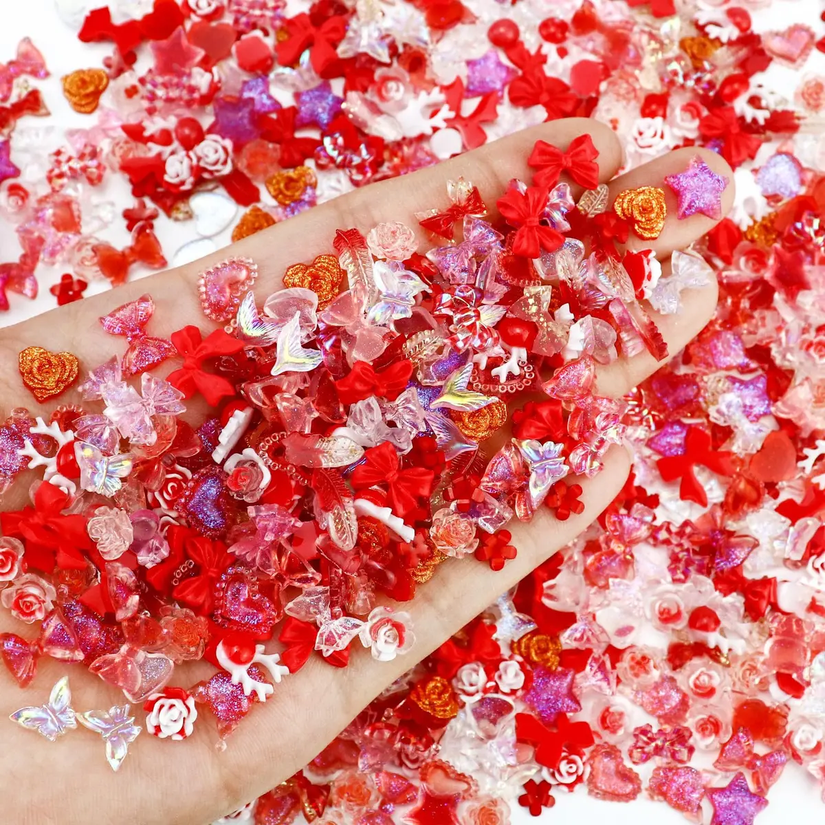 Briskbloom 320PCS Red Assorted Nail Charms | 3D Nail Art & DIY Accessories - view 2