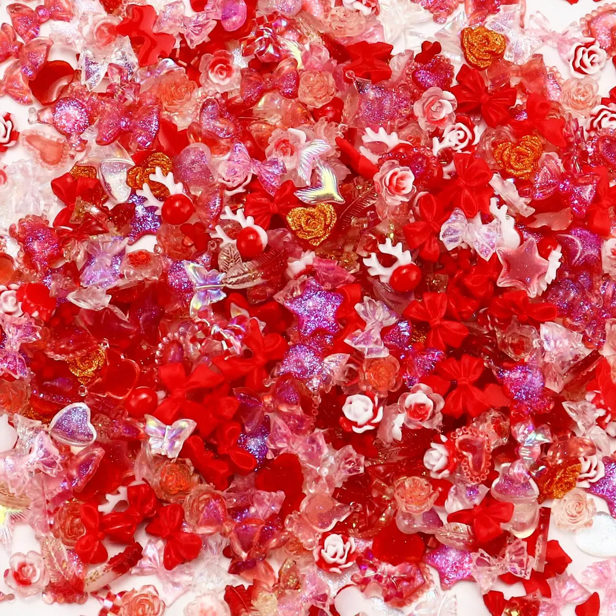 Briskbloom 320PCS Red Assorted Nail Charms | 3D Nail Art & DIY Accessories - view 3