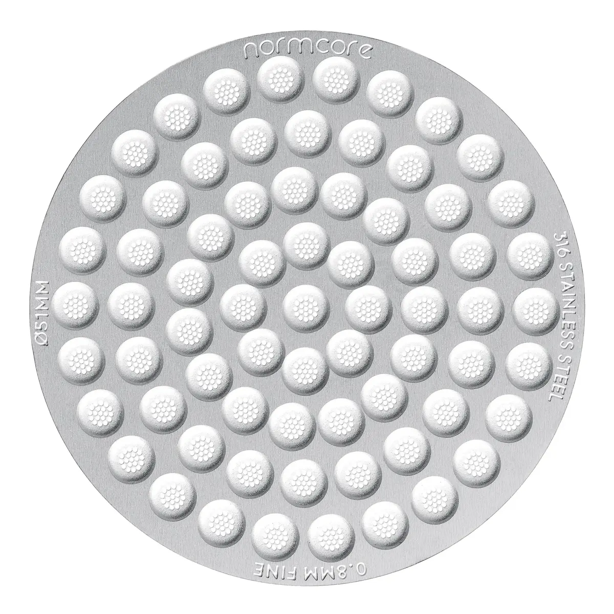 Normcore Silver 51mm x 0.8mm Ultra-Slim Puck Screen for 51mm Portafilter - main product image