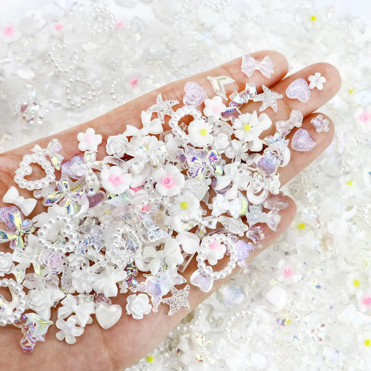 Briskbloom 320PCS White Assorted 3D Nail Charms | DIY Nail Art & Crafts - view 2