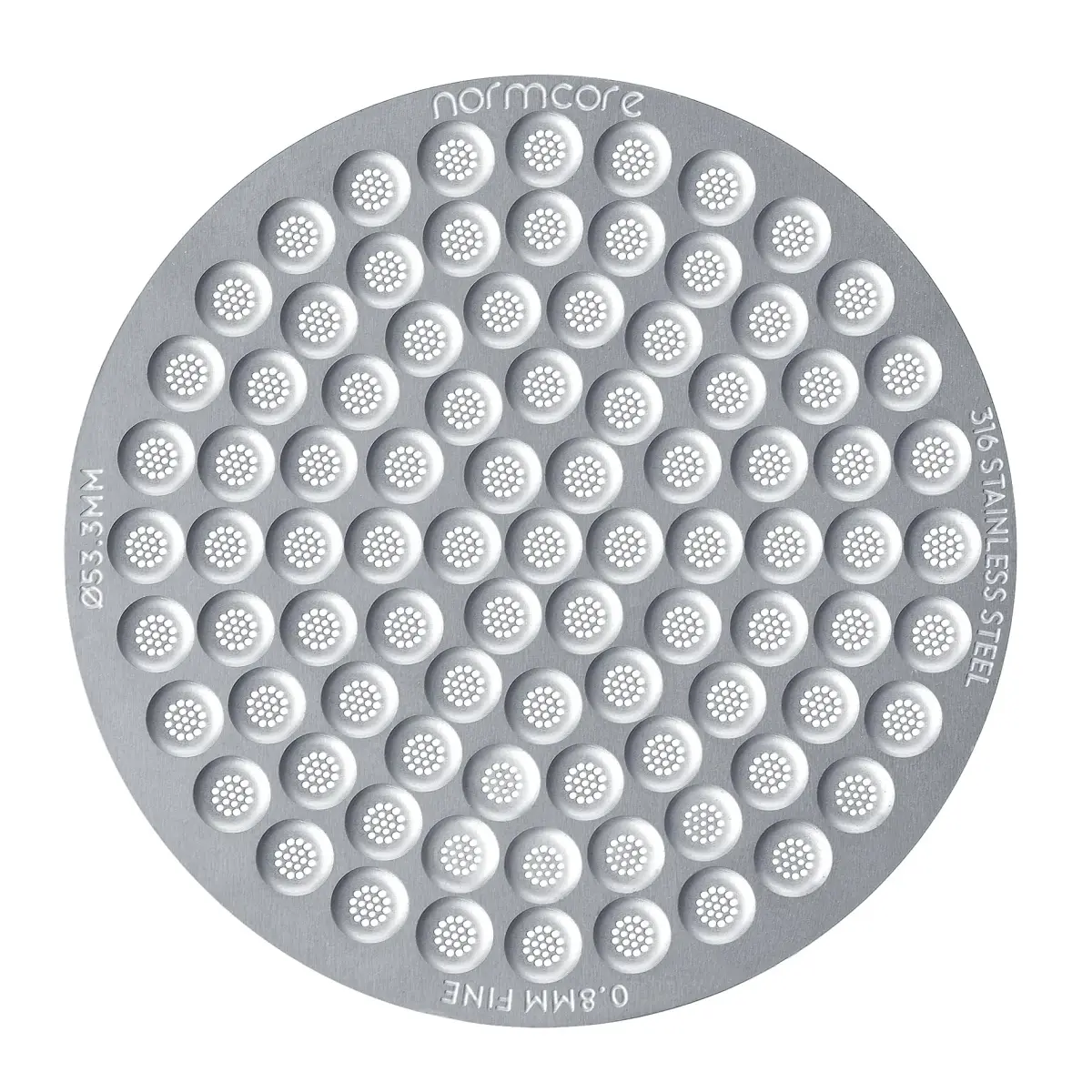 Normcore Silver 53.3mm x 0.8mm Ultra-Slim Puck Screen for 54mm Portafilter - main product image