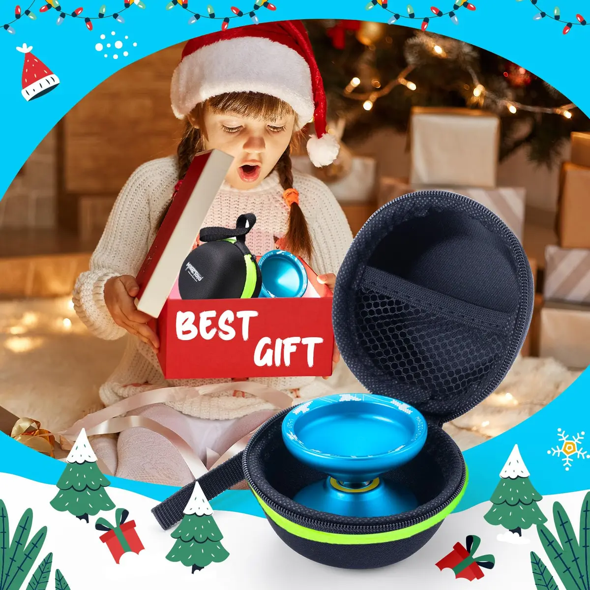 MAGICYOYO V10 Professional Finger Spin Yoyo for DNA Tricks, Metal Yoyo Professional with Responsive & Unresponsive Modes, Pro Trick Yo yo for Adults & Kids with Complete Yo-yo Accessories Kit (Blue) - view 9