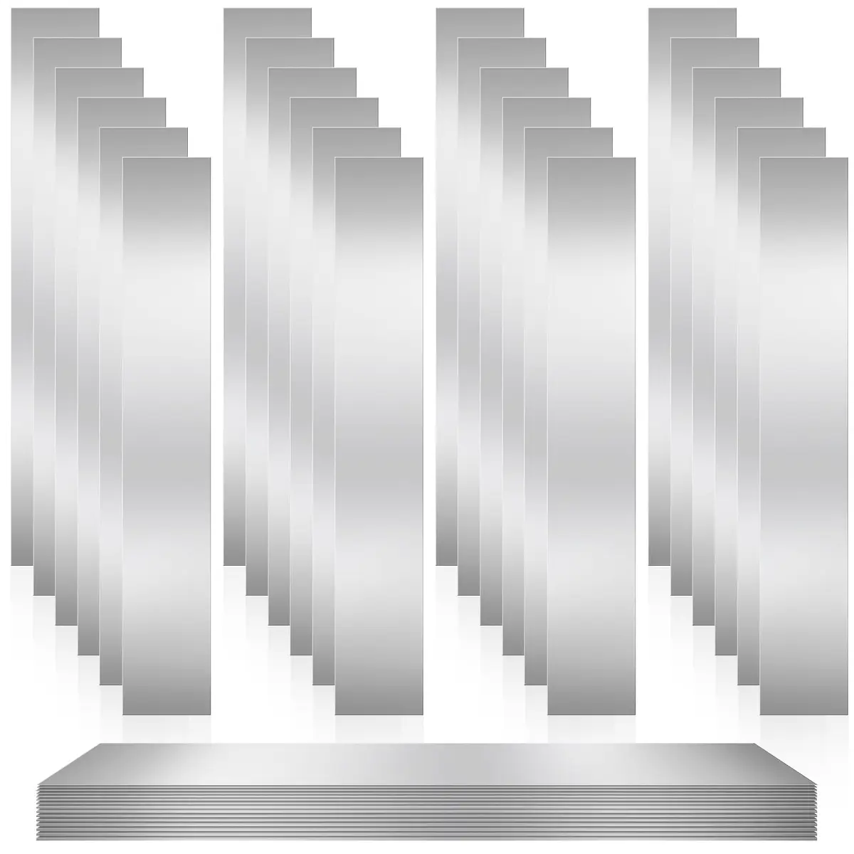 Amylove 24 Pcs 304 Stainless Steel Shim Stock 15cm x 2.5cm | Wide Usage & Durable - main product image