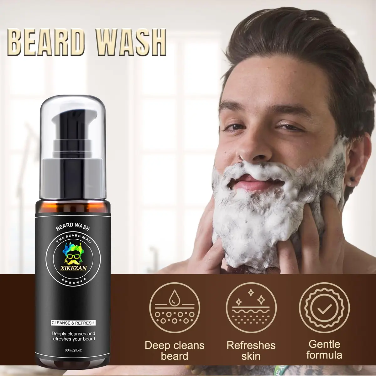 XIKEZAN Beard Kit for Men Grooming & Care 2 Pack | Complete Beard Care Set with Serum, Wash, Oil, Balm, Tools & EBook - view 4