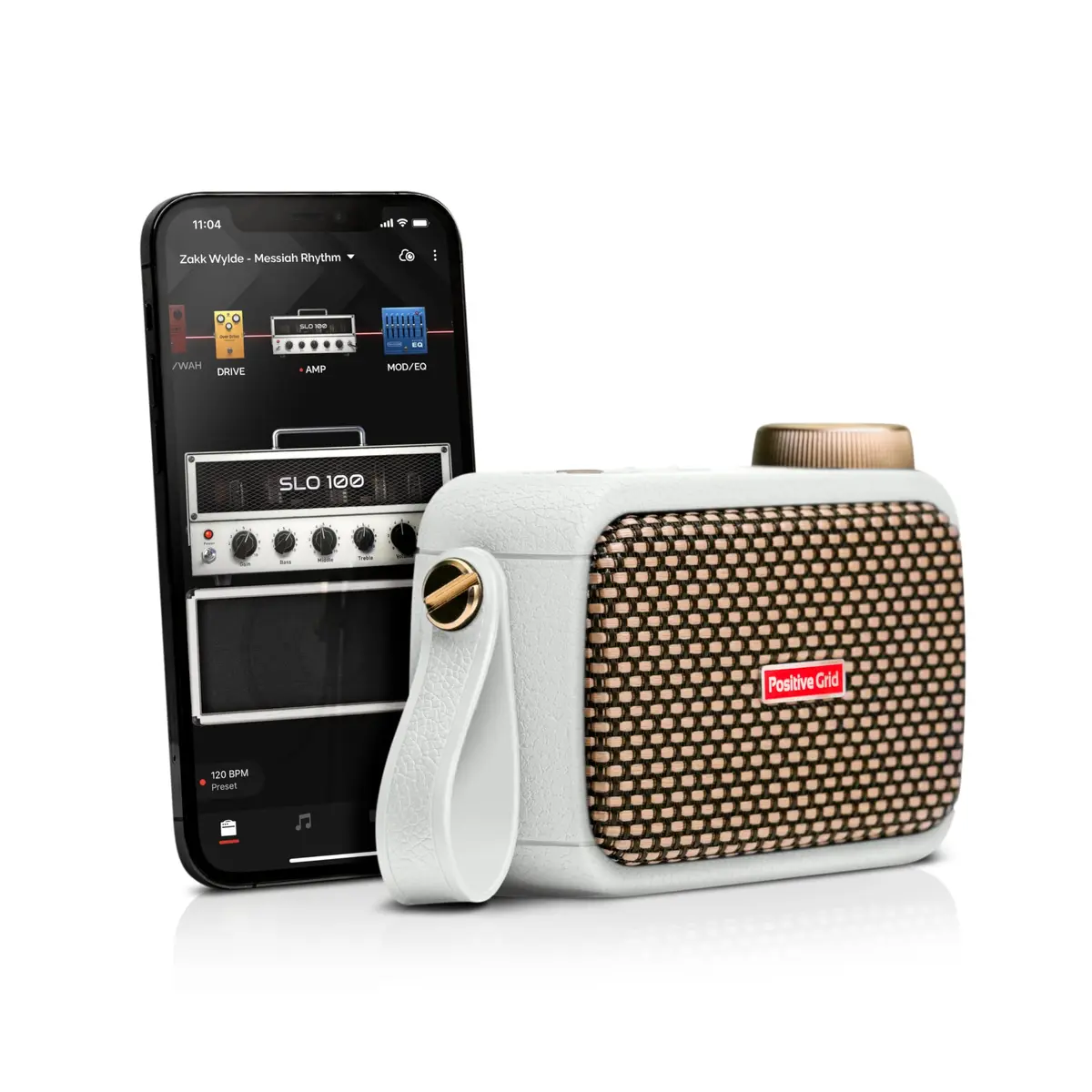 Positive Grid Spark GO 5W Ultra-Portable Smart Amp & Speaker – Pearl | 10.16cm (4 inch) Speaker - main product image