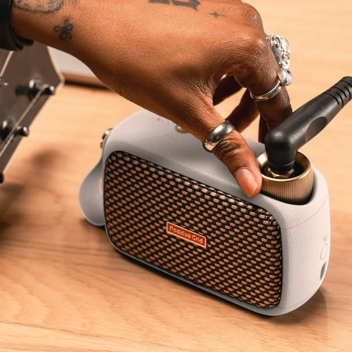 Positive Grid Spark GO 5W Ultra-Portable Smart Amp & Speaker – Pearl | 10.16cm (4 inch) Speaker - view 4