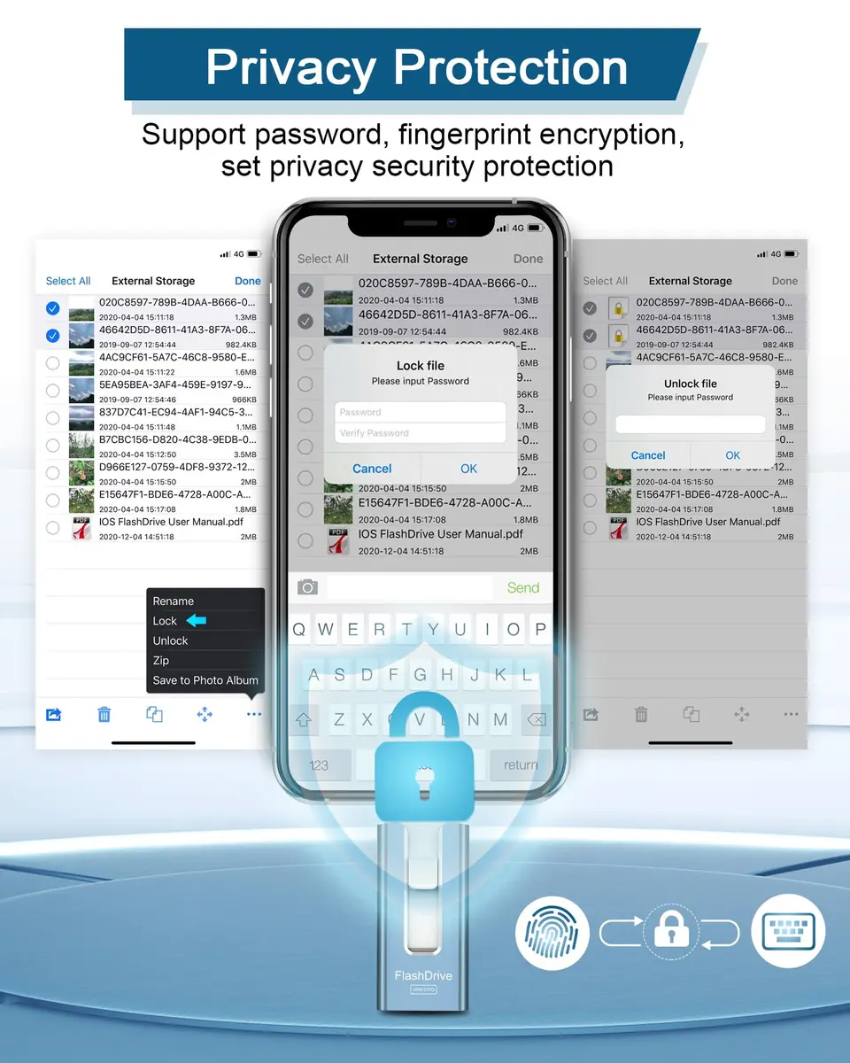 GNASEET 256GB USB Flash Drive for Phone and Pad | High-Speed External Memory Stick (Blue, 256GB) - view 6