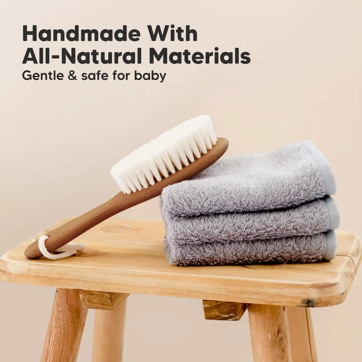 KeaBabies Wooden Baby Hair Brush for Toddler Infant Cradle Cap | Gentle Goat Hair - view 4