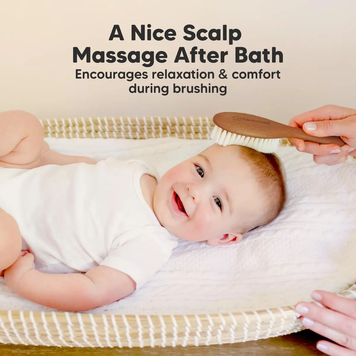 KeaBabies Wooden Baby Hair Brush for Toddler Infant Cradle Cap | Gentle Goat Hair - view 5