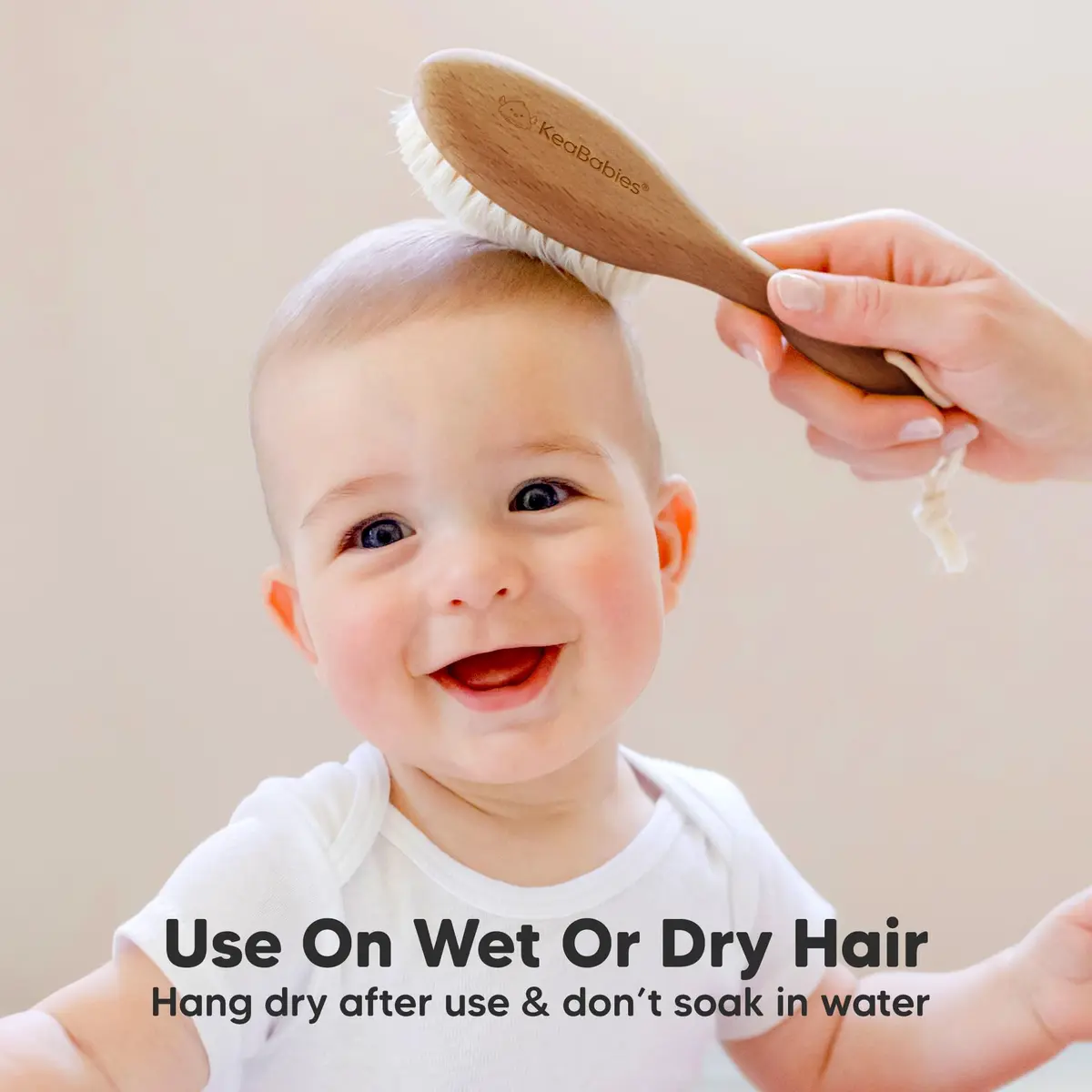 KeaBabies Wooden Baby Hair Brush for Toddler Infant Cradle Cap | Gentle Goat Hair - view 6
