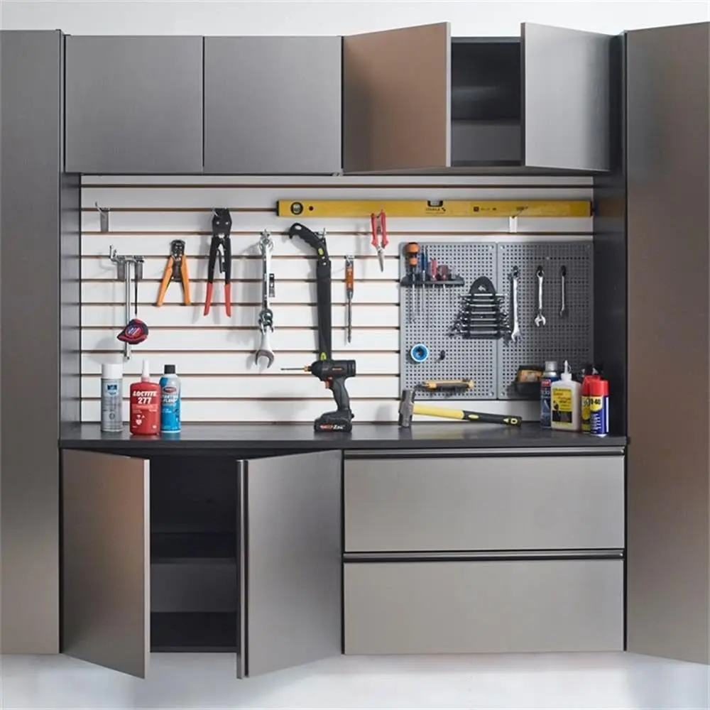 Klair Living Nova Series Wood Base Drawer Wall Mounted Garage Cabinet in Metallic Gray (32 in W x 24 in H x 20 in D) - view 6