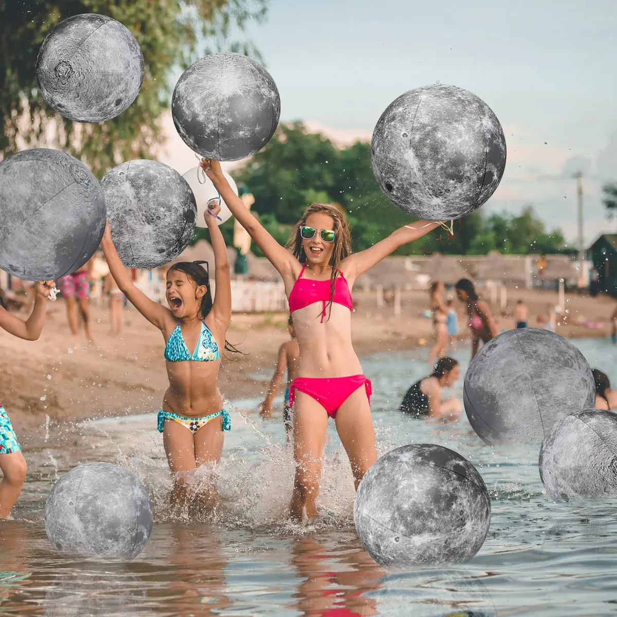 Shappy Moon Inflatable PVC Ball 40.64 cm (16 Inch) & 60.96 cm (24 Inch) | Educational Space Toy for Kids - view 4
