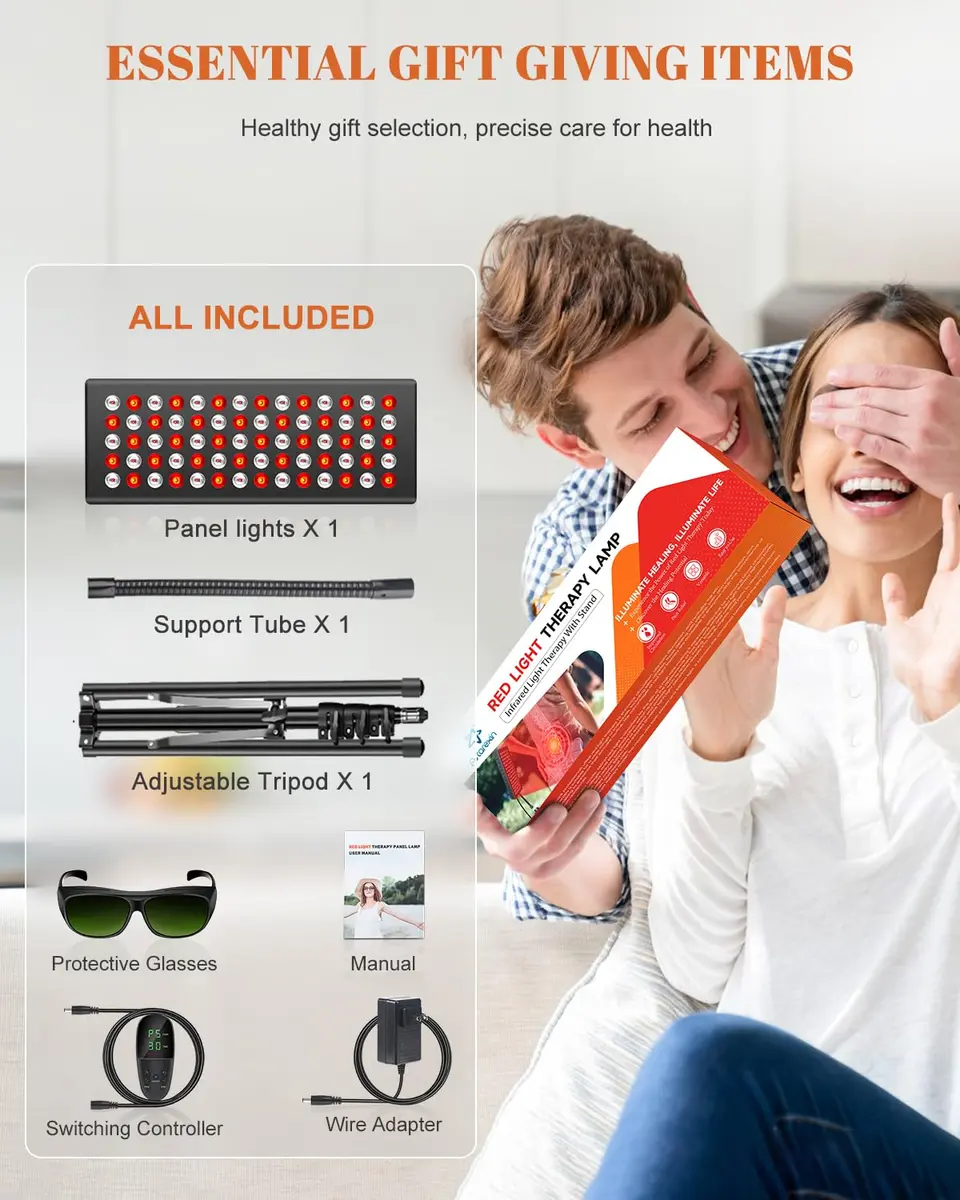 Astarexin Red Light Therapy Panel with Stand 75 LEDs 660nm Red & 850nm NIR | Pain Relief & Skin Care - view 8