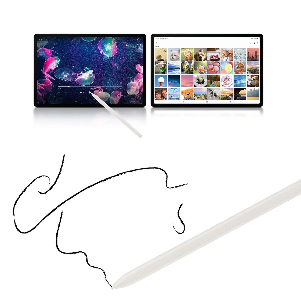 CaoXiong Input Pen for Samsung Galaxy Tab S9 FE/S9 FE+ | 4096 Pressure Levels, Metal Body, Silvery - view 4