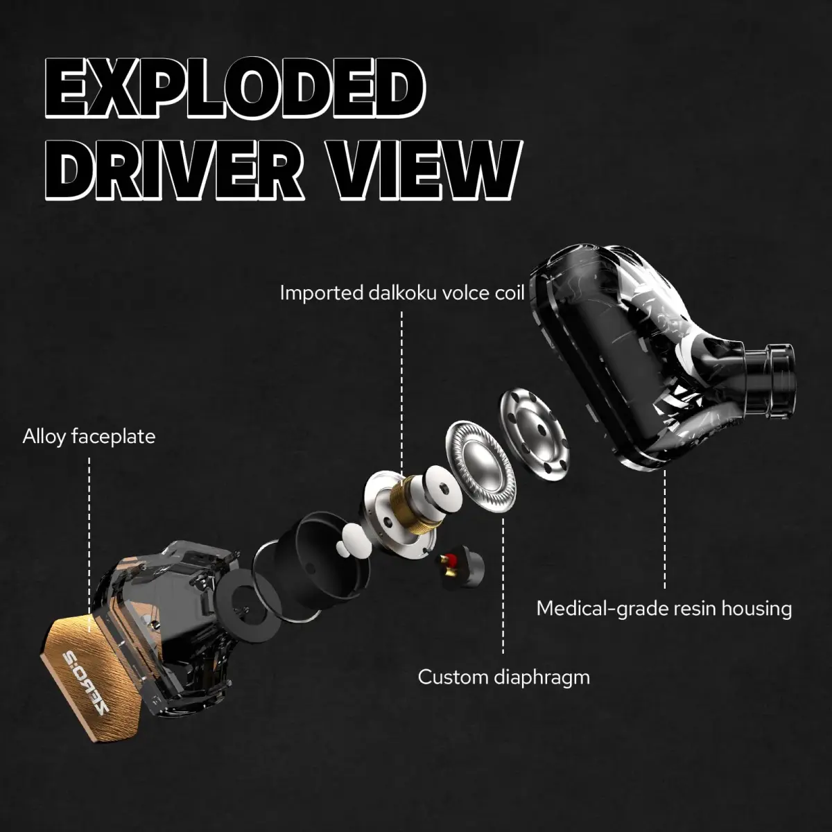 Linsoul 7Hz x Crinacle Zero:2 Wired In-Ear Monitor Earphones 1.25m (4.1ft) Cable | Audiophile-Tuned Dynamic Driver IEMs - view 4