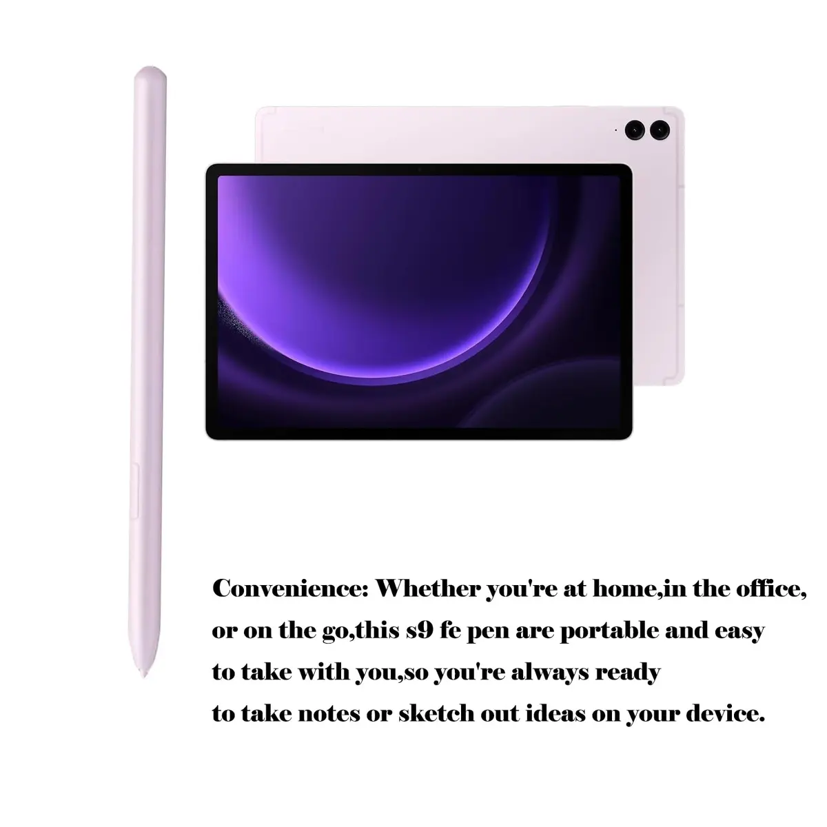 CaoXiong Galaxy Tab S9 FE S Pen Replacement | 4096 Pressure Levels, Purple, Compatible with Samsung Galaxy Tab S9 FE/S9 FE+ (70-120c) - view 5