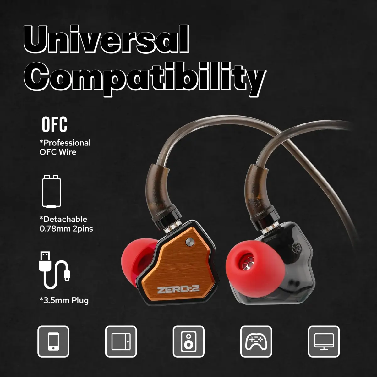 Linsoul 7Hz x Crinacle Zero:2 Wired In-Ear Monitor Earphones 10mm Dynamic Driver | Sound Isolation - view 6