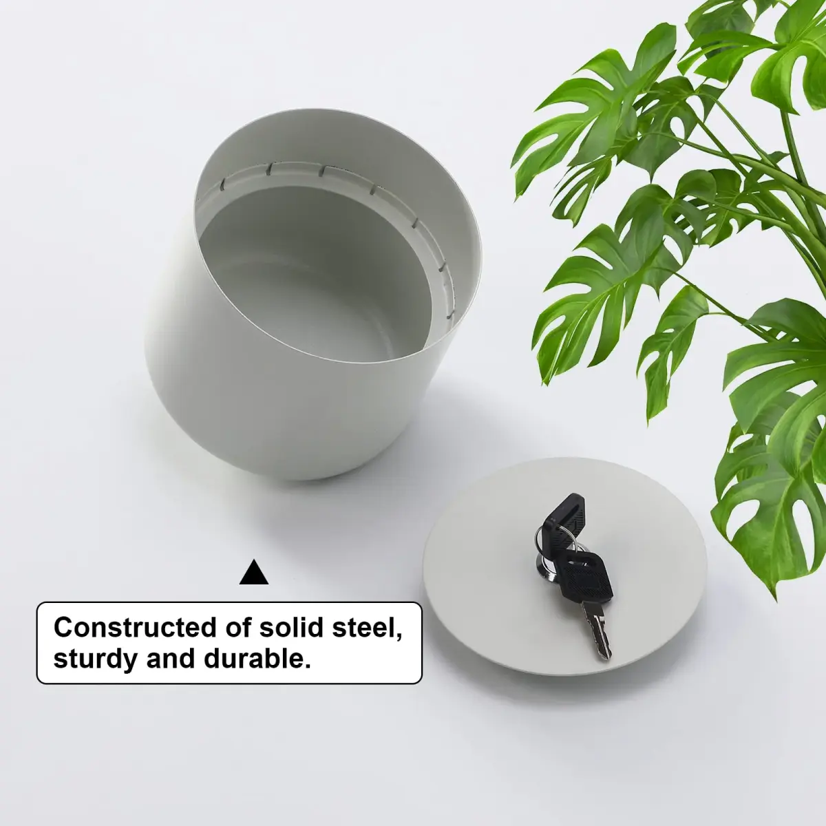 Younion Flower Pot Diversion Safe, Secret Hidden Safe, White 129ml (4.8"D x 5.2"H) - view 5