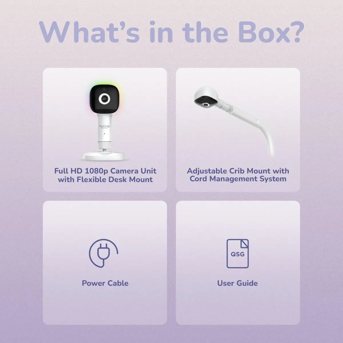 Hubble Connected SkyVision AI-Enhanced Smart Camera Baby Monitor with Secure Connection, Crib Mount, Remote Pan Tilt Zoom, 2-Way Talk, Night Vision, Nightlight, Soothing Sounds, Wellness Tracker, App - view 2
