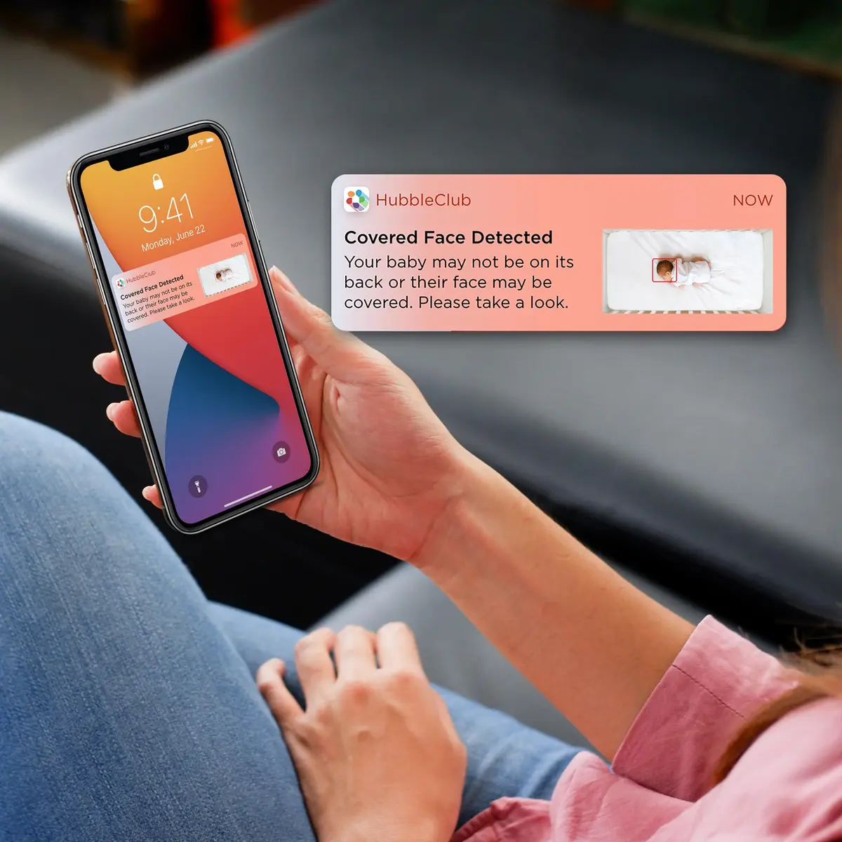Hubble Connected SkyVision Pro Twin AI-Enhanced 2 HD Smart Camera Baby Monitors, Parent Unit, Mount, Remote Pan Tilt Zoom, 2-Way Talk, Night Vision, Nightlight, Soothing Sounds, Wellness Tracker, App - view 6