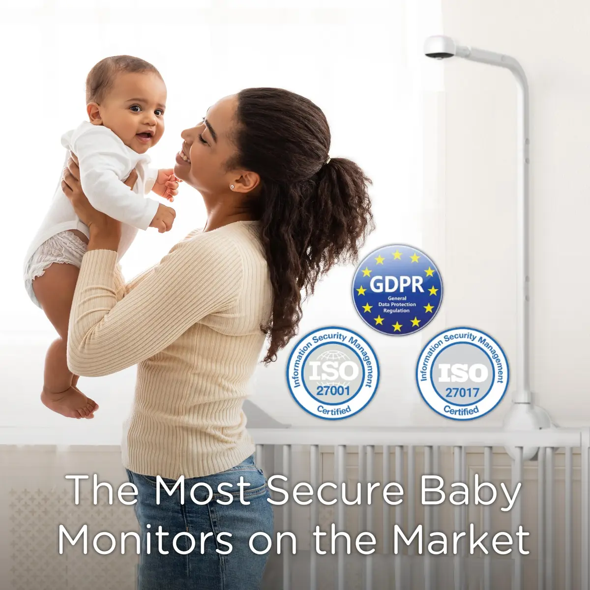 Hubble Connected SkyVision Pro Twin AI-Enhanced 2 HD Smart Camera Baby Monitors, Parent Unit, Mount, Remote Pan Tilt Zoom, 2-Way Talk, Night Vision, Nightlight, Soothing Sounds, Wellness Tracker, App - view 9