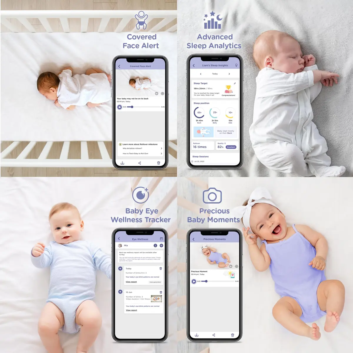 Hubble Connected SkyVision Pro Twin AI-Enhanced 2 HD Smart Camera Baby Monitors, Parent Unit, Mount, Remote Pan Tilt Zoom, 2-Way Talk, Night Vision, Nightlight, Soothing Sounds, Wellness Tracker, App - view 2