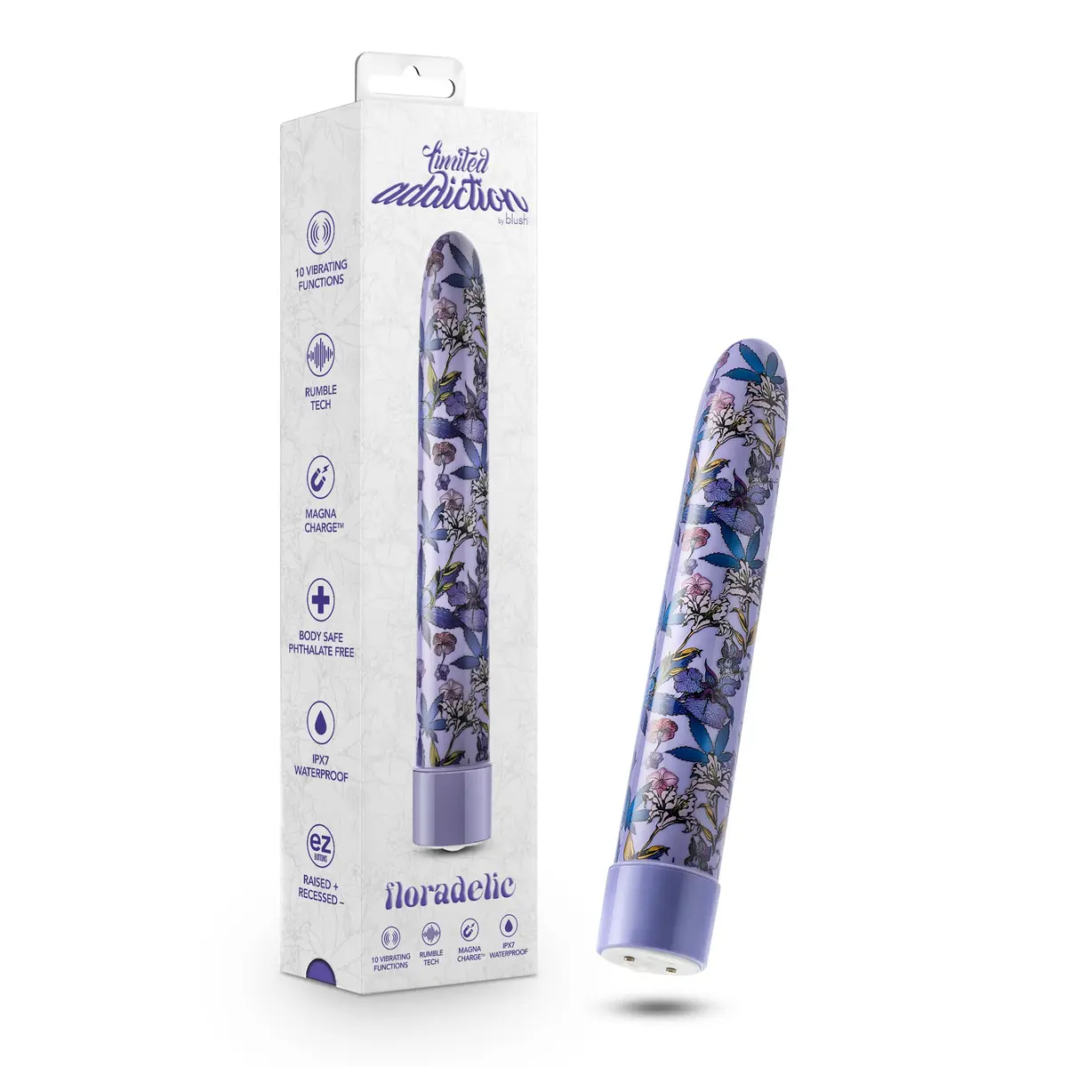 Blush Novelties Limited Addiction Floradelic 7" | Slim G-Spot Clitoral Vibrator - main product image