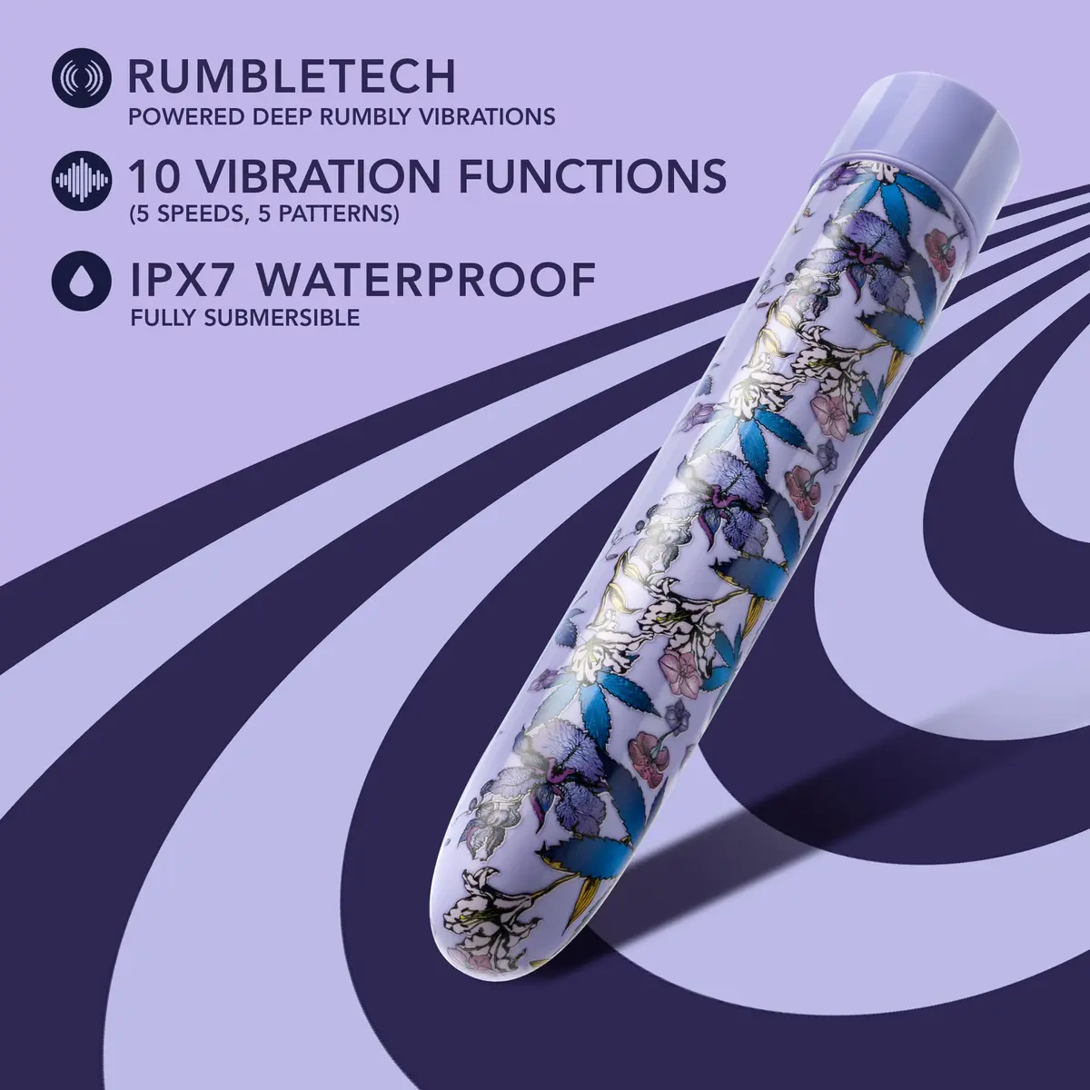 Blush Novelties Limited Addiction Floradelic 7" | Slim G-Spot Clitoral Vibrator - view 4