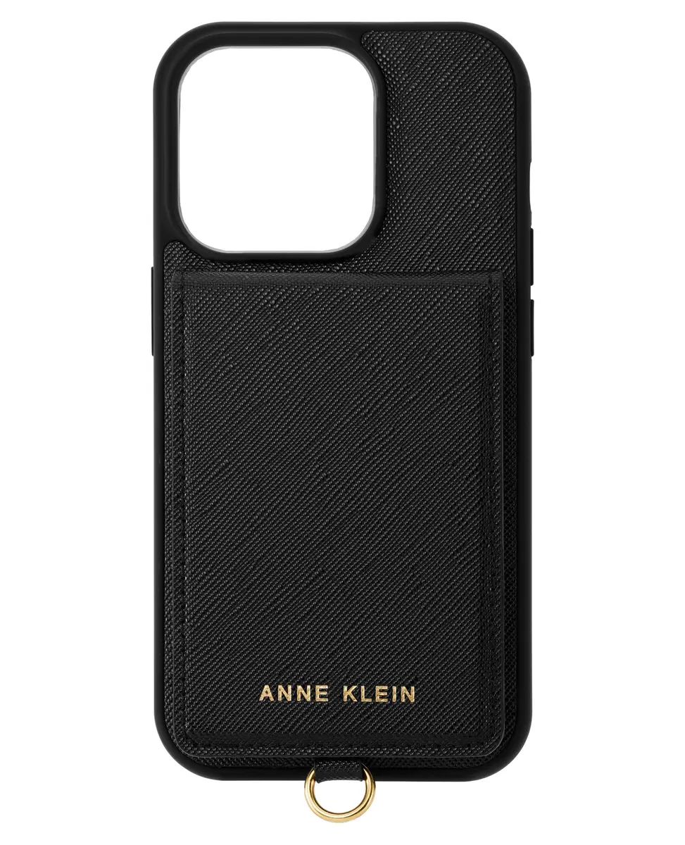 Anne Klein Saffiano Vegan Leather Apple iPhone 14 Pro Case | Stylish Wallet with Card Slots - main product image