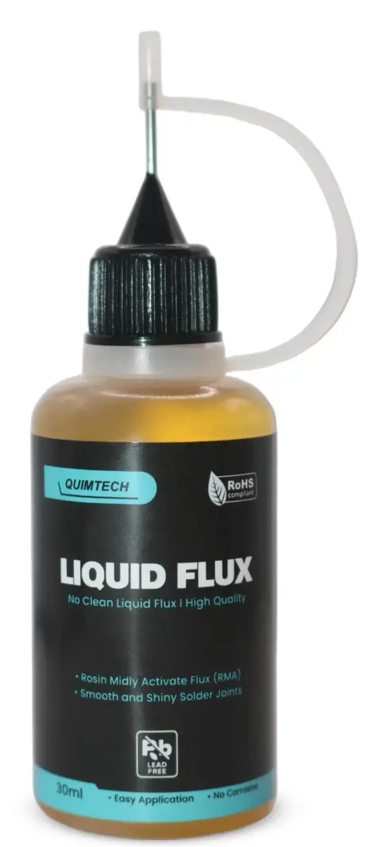 QUIMTECH Liquid Solder Flux Dropper 30ml (1 Oz.) | Advanced RMA Rosin Formula for Electronics - main product image