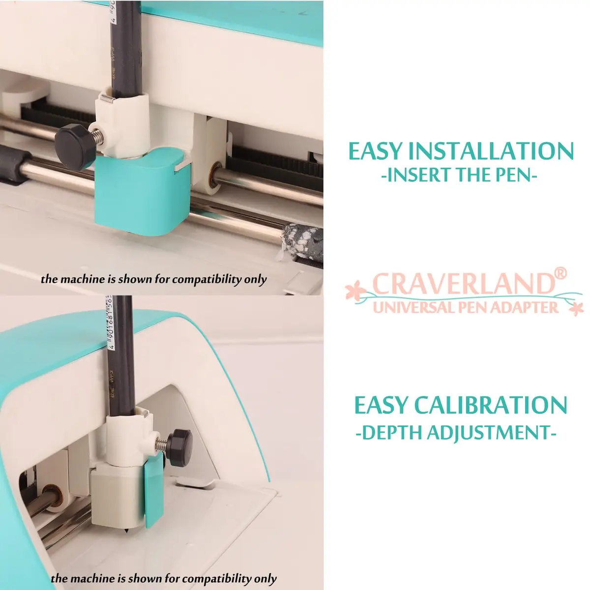 CRAVERLAND Universal Pen Adapter Set for Joy/Joy 2 & Joy Xtra, 2-Pack | Compatible with Sharpie, Crayola, Sakura Hard-Tip Pens (<0.47" Shaft) - view 5