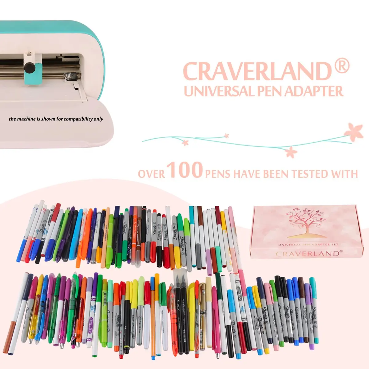CRAVERLAND Universal Pen Adapter Set for Joy/Joy 2 & Joy Xtra, 2-Pack | Compatible with Sharpie, Crayola, Sakura Hard-Tip Pens (<0.47" Shaft) - view 6