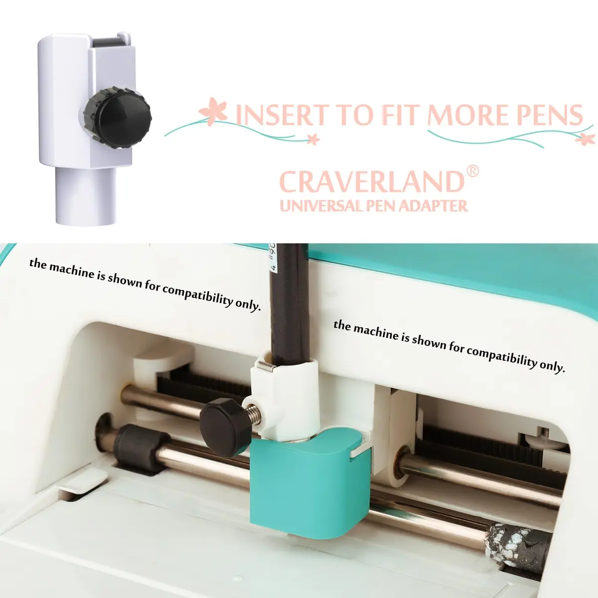 CRAVERLAND Universal Pen Adapter Set for Joy/Joy 2 & Joy Xtra, 2-Pack | Compatible with Sharpie, Crayola, Sakura Hard-Tip Pens (<0.47" Shaft) - view 2
