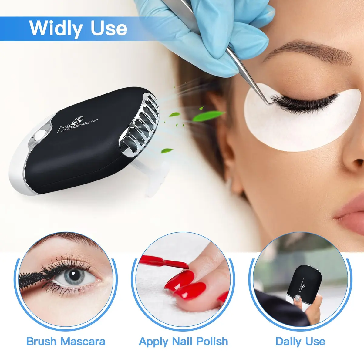 mlogiroa Lash Fan Mini Portable for Eyelash Extension | Rechargeable USB C Eyelash Dryer (Small 1.18 in x 2.7 in x 4.7 in) - view 7