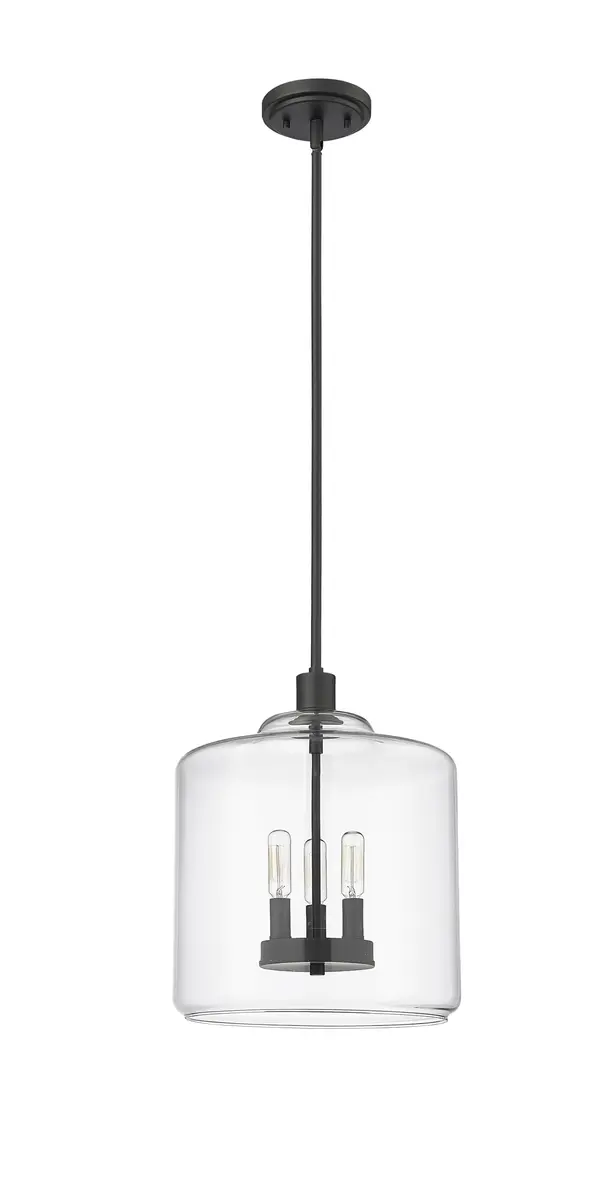 ML Lighting Asheville Collection 46933-MB Metal 3-Light Pendant in Matte Black | Adjustable Heirloom Quality Ceiling Fixture - view 2