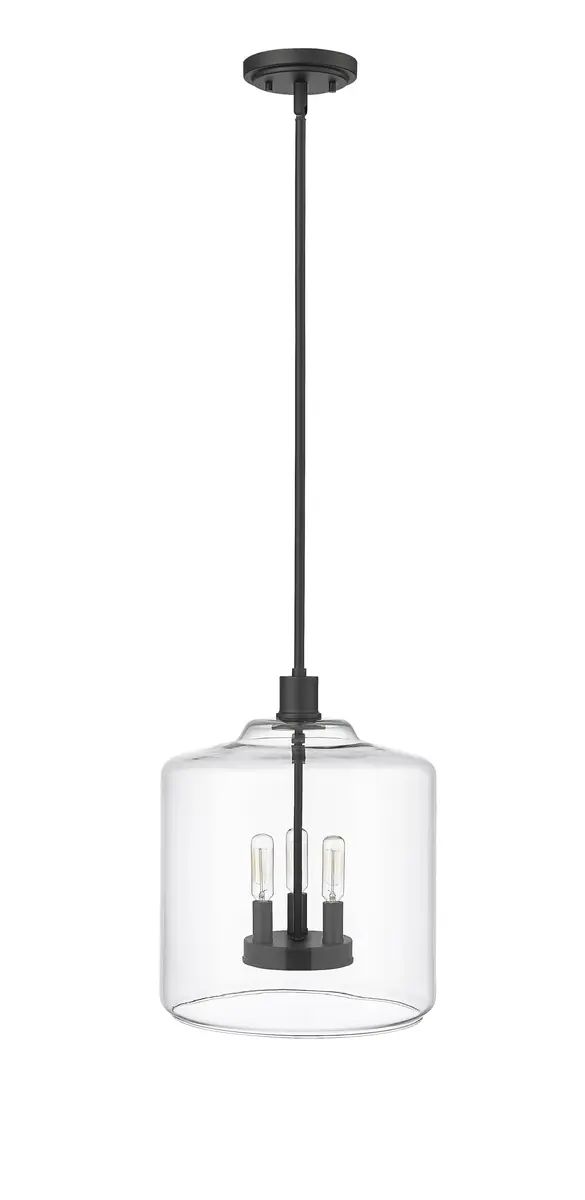 ML Lighting Asheville Collection 46933-MB Metal 3-Light Pendant in Matte Black | Adjustable Heirloom Quality Ceiling Fixture - view 4