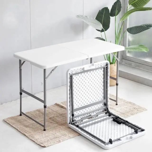 VTOY 4FT Folding Table | Heavy Duty Indoor Outdoor with Carry Handle (4FT, White) - view 8