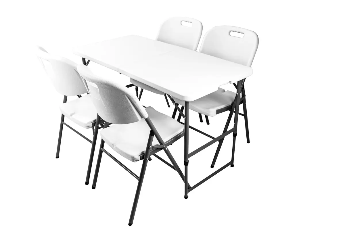 VTOY 4FT Folding Table | Heavy Duty Indoor Outdoor with Carry Handle (4FT, White) - view 10