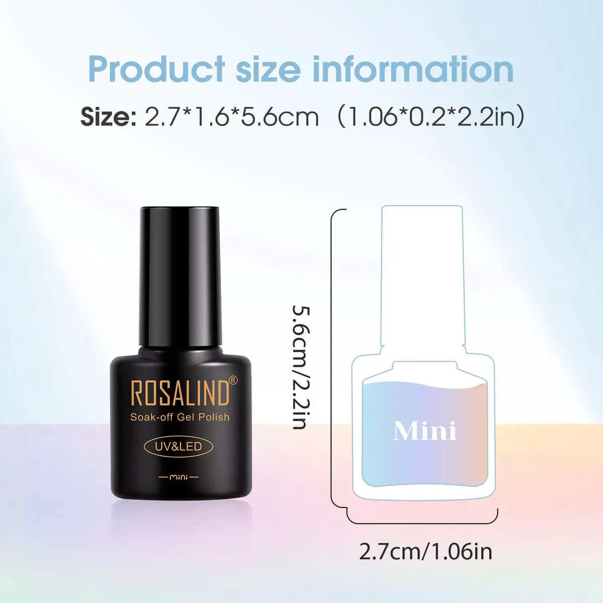 ROSALIND 30PCS Pastel Gel Nail Polish Set, 5ml (0.17 Fl Oz) Each | 26 Bright Neon Colors with Base & Glitter Top Coats - view 9