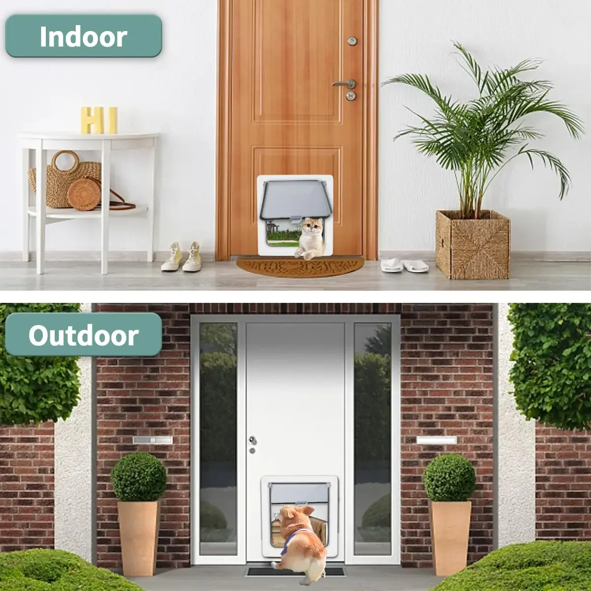 Lessmon Small Magnetic Locking Dog Door 28.9cm (11.4in) Tall | Weatherproof & Easy Install - view 6
