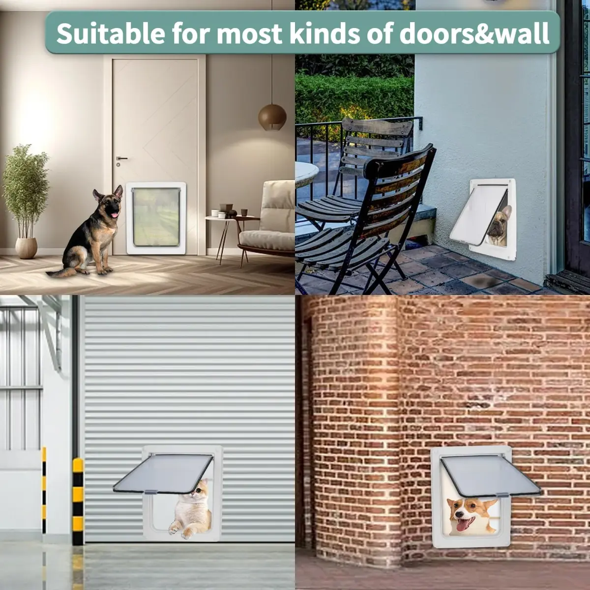Lessmon Small Magnetic Locking Dog Door 28.9cm (11.4in) Tall | Weatherproof & Easy Install - view 7