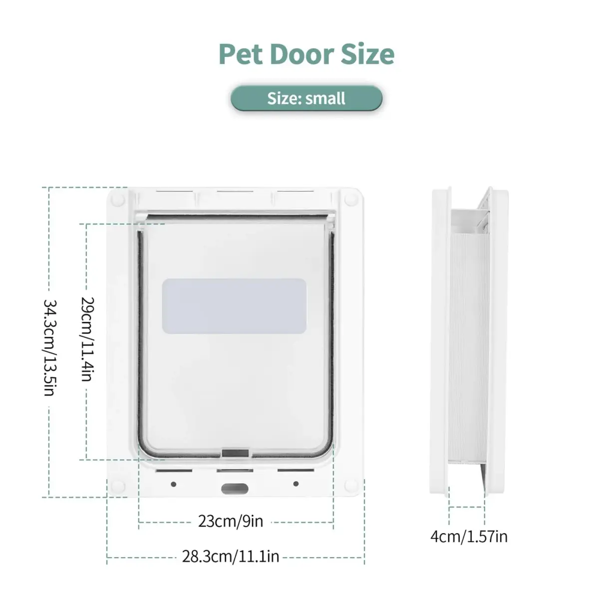 Lessmon Small Magnetic Locking Dog Door 28.9cm (11.4in) Tall | Weatherproof & Easy Install - view 2